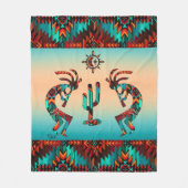 Kokopelli en cactus fleece deken (Voorkant)