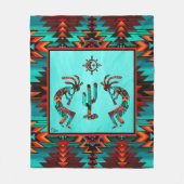 Kokopelli en cactus fleece deken (Voorkant)