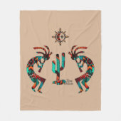 Kokopelli en cactus fleece deken (Voorkant)