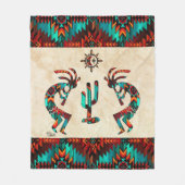 Kokopelli en cactus fleece deken (Voorkant)