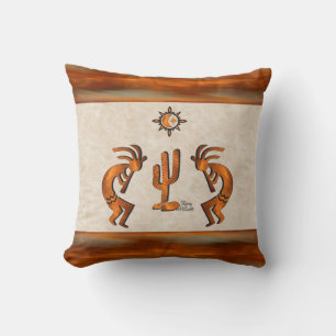 Kokopelli en cactus kussen