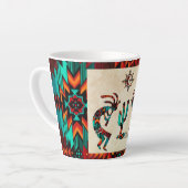 Kokopelli en cactus latte mok (Linkerhoek)