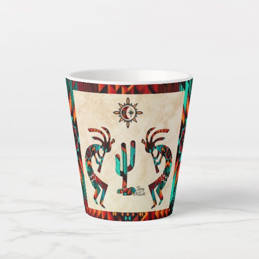 Kokopelli en cactus latte mok (Voorkant)