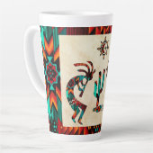Kokopelli en cactus latte mok (Linkerhoek)