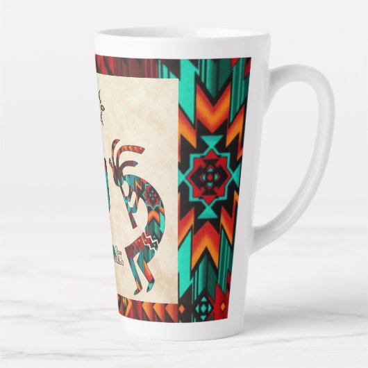 Kokopelli en cactus latte mok (Rechts)