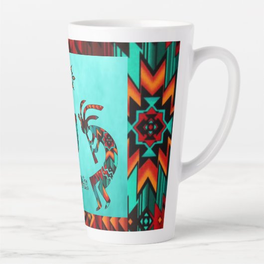 Kokopelli en cactus latte mok (Rechts)