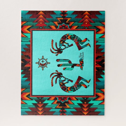 Kokopelli en cactus legpuzzel (Verticaal)