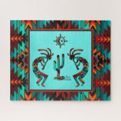 Kokopelli en cactus legpuzzel (Horizontaal)