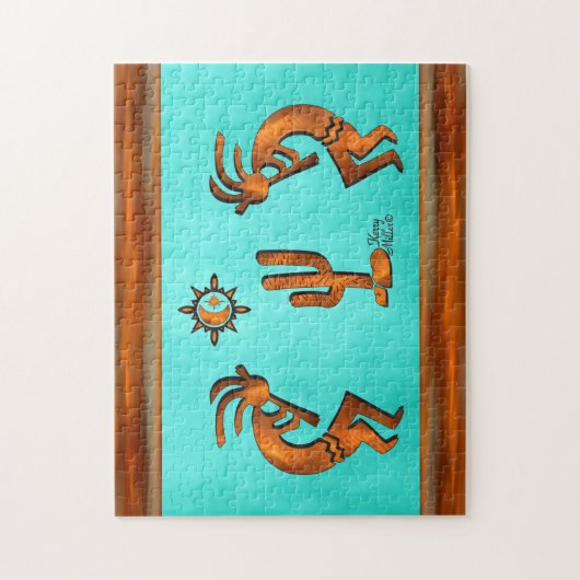 Kokopelli en cactus legpuzzel (Verticaal)