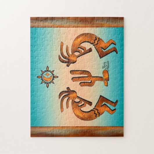 Kokopelli en cactus legpuzzel (Verticaal)