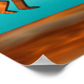 Kokopelli en cactus poster (Hoek)