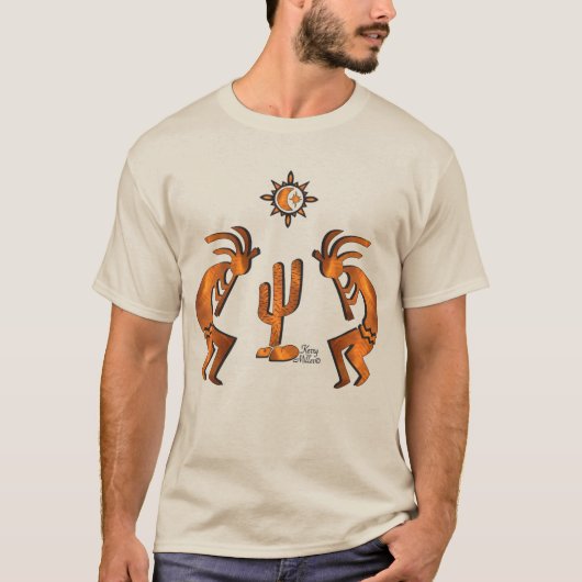 Kokopelli en cactus t-shirt (Voorkant)
