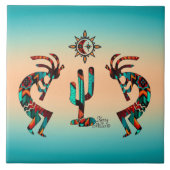 Kokopelli en cactus tegeltje (Voorkant)