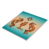 Kokopelli en cactus tegeltje (Zijkant)