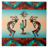 Kokopelli en cactus tegeltje (Voorkant)