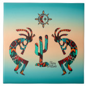 Kokopelli en cactus tegeltje (Voorkant)