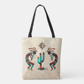 Kokopelli en cactus tote bag (Achterkant)