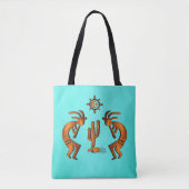 Kokopelli en cactus tote bag (Voorkant)