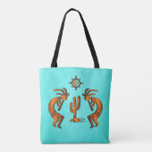 Kokopelli en cactus tote bag (Achterkant)