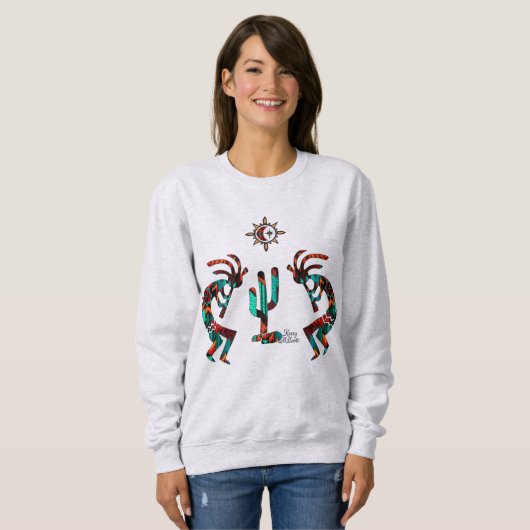 Kokopelli en cactus trui (Voorkant volledig)