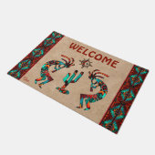 Kokopelli en Cactus Welcome Doormat Deurmat (Schuin)