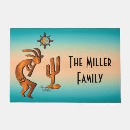 Kokopelli en cactus welkom deurmat