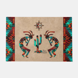 Kokopelli en cactus welkom deurmat