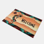 Kokopelli en cactus welkom deurmat (Schuin)