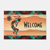 Kokopelli en cactus welkom deurmat (Voorkant)