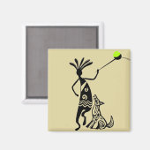 Kokopelli en Dog Magneet (Voorkant / Achterkant)