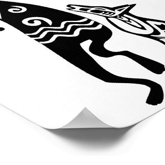 Kokopelli en Dog Poster (Hoek)