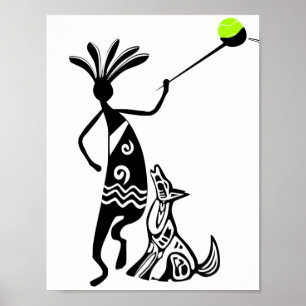 Kokopelli en Dog Poster