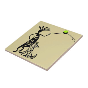Kokopelli en Dog Tegeltje