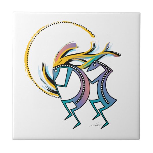 Kokopelli en Kokopelli Mana Tegeltje (Voorkant)