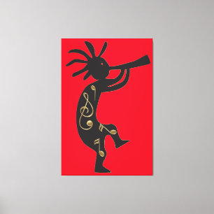 Kokopelli en Music Canvas Print