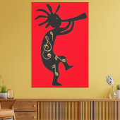 Kokopelli en Music Canvas Print (Insitu (Woonkamer))