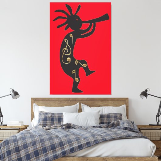 Kokopelli en Music Canvas Print (Insitu (Slaapkamer))