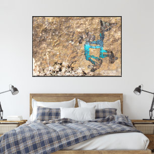 Kokopelli en Vrouw Petroglyph Palavayu Regio Canvas Afdruk