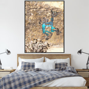 Kokopelli en vrouwelijk petroglyf Palavayu-regio C Canvas Afdruk