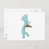 Kokopelli Fiddle Briefkaart (Voorkant / Achterkant)