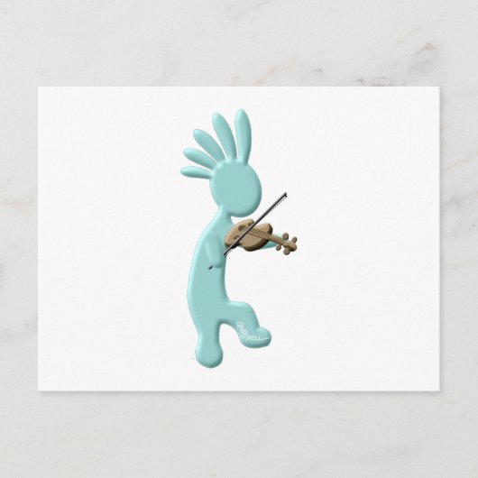 Kokopelli Fiddle Briefkaart (Voorkant)