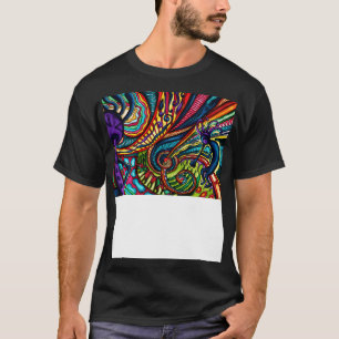 Kokopelli fluitspeler kleurrijke muziek thema kuns t-shirt
