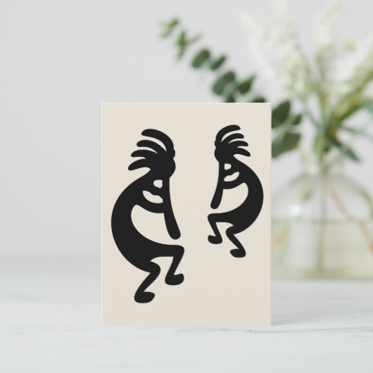 Kokopelli fluitspelers zuidwestelijk inheemse stam briefkaart (Staand voorkant)