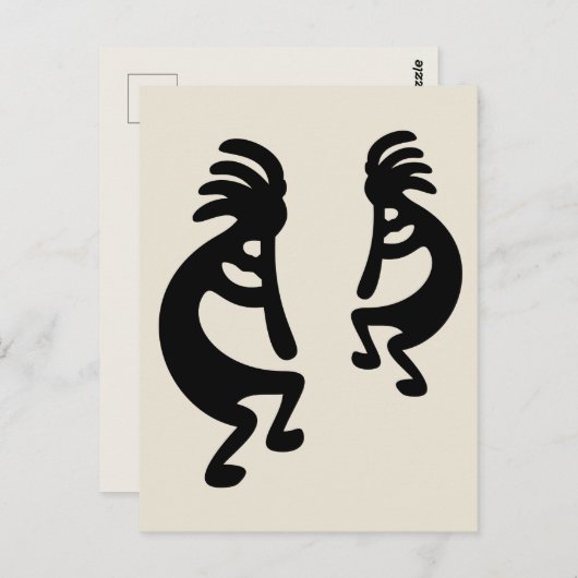 Kokopelli fluitspelers zuidwestelijk inheemse stam briefkaart (Voorkant / Achterkant)