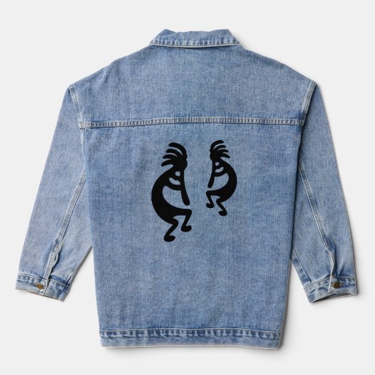 Kokopelli fluitspelers zuidwestelijk inheemse stam denim jacket (Achterkant)