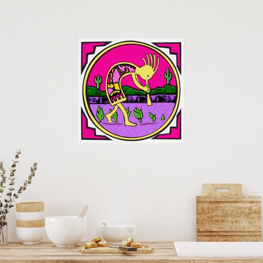 Kokopelli, Flute Player of the Desert Poster (Keuken)