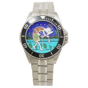 Kokopelli Flute Player onder de sterren Horloge
