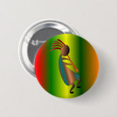 Kokopelli Flute Player Ronde Button 5,7 Cm (Voorkant /achterkant)