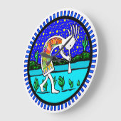 Kokopelli Flute Player SouthWestern Clock Grote Klok (Hoek)