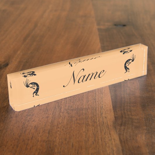 Kokopelli flute player Thunder_Cove Naambordje (Zijkant)